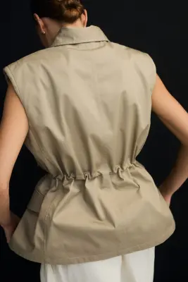 Veste cargo sans manches - Beige — photo 3