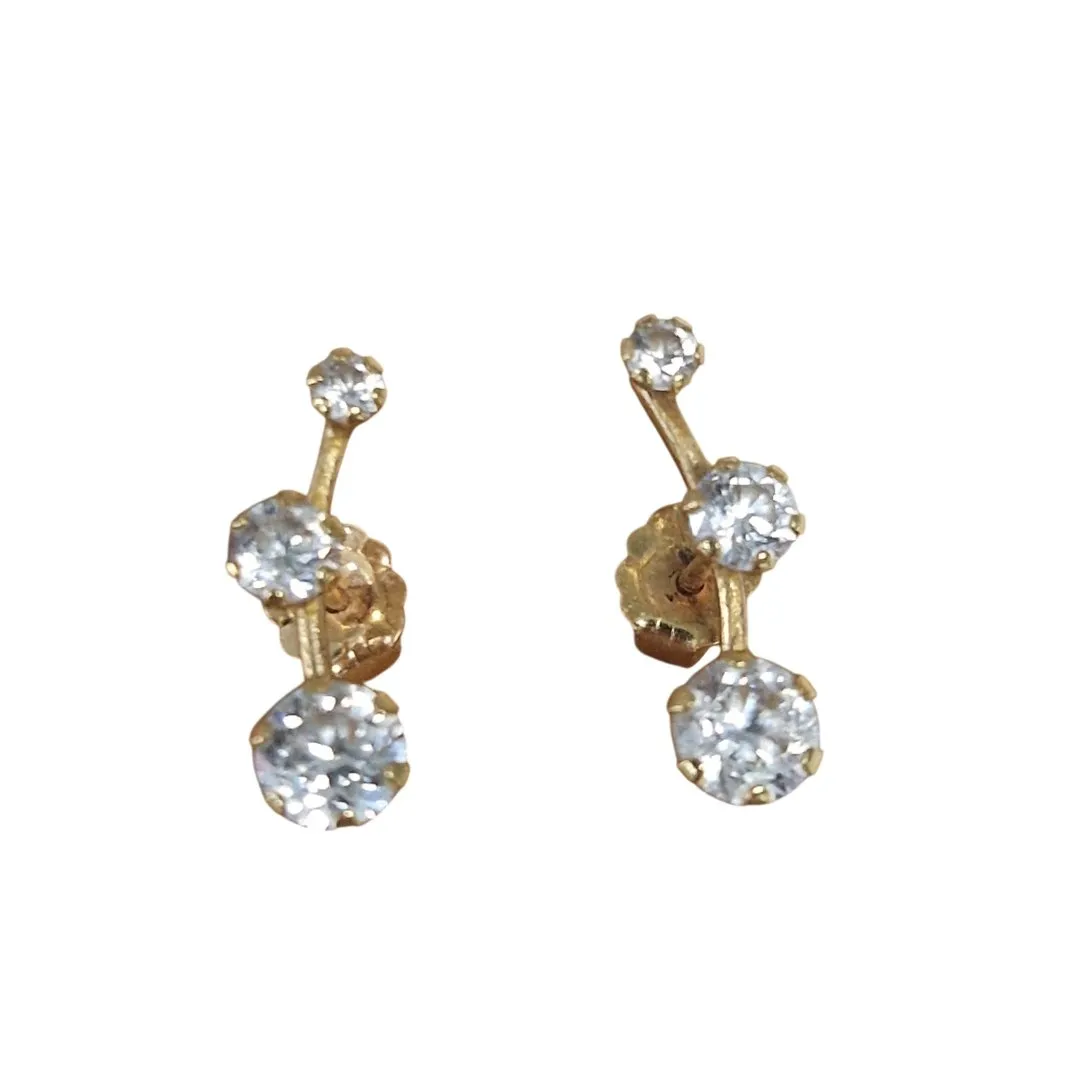 Boucles d'oreille jaune 3 brillants