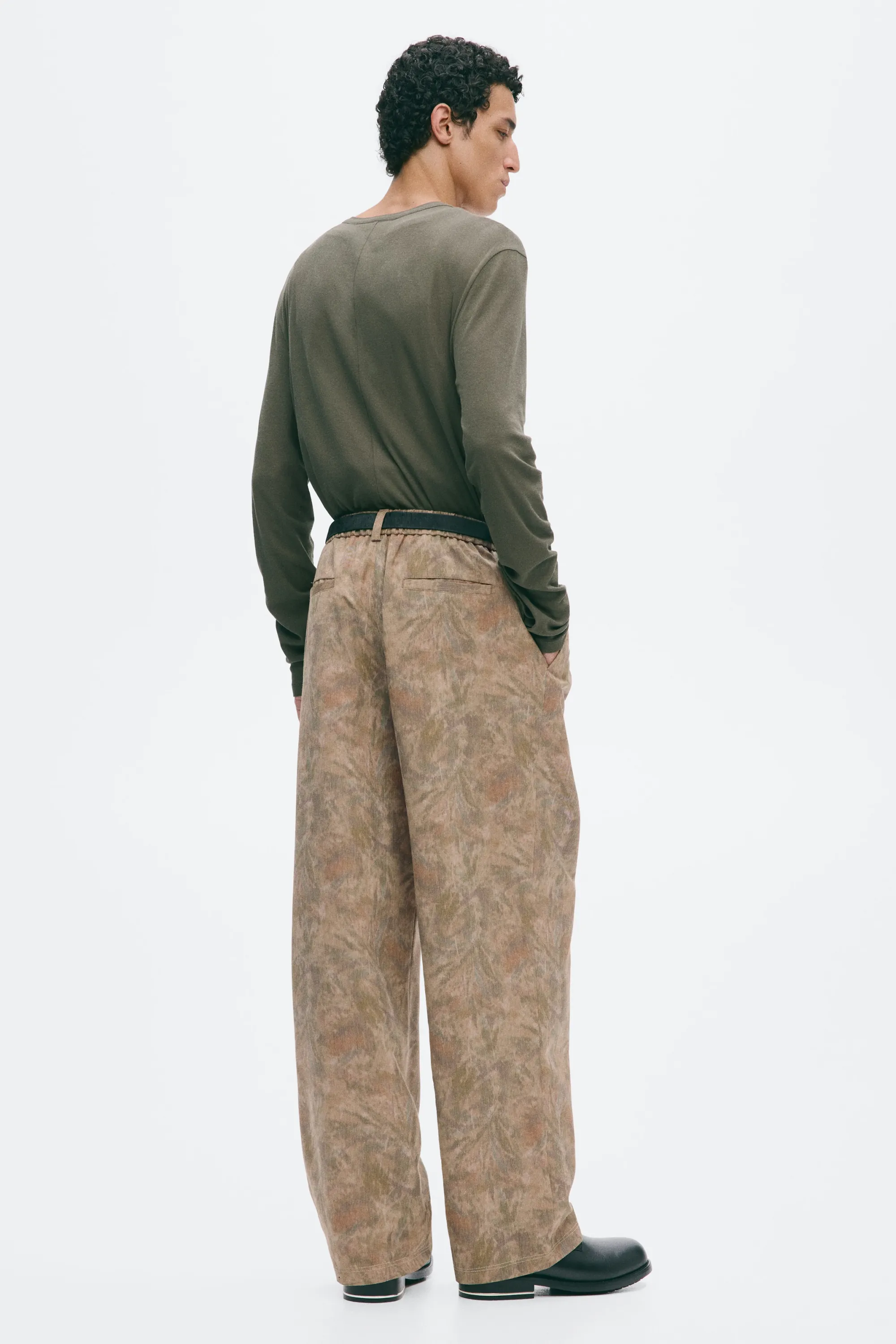 Pantalon Relaxed Fit - Taupe/motif