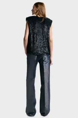 Jean scintillant - Bleu denim foncé — photo 3
