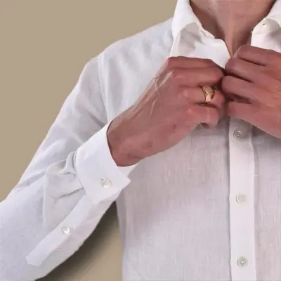 Chemise Zeus en lin blanc — photo 3