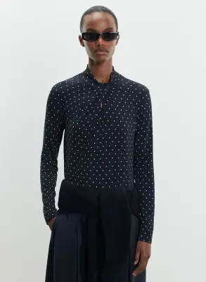 T-shirt en viscose et élasthanne à pois