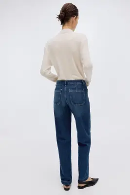 Wide High Jeans - Bleu denim foncé — photo 3