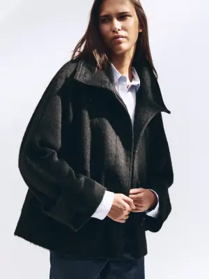 Veste en laine et alpaga - Noir — photo 4
