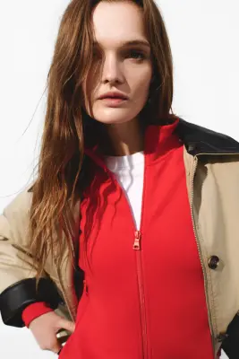 Veste matelassée en toile - Beige — photo 3