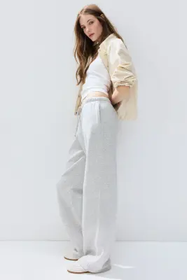 Pantalon jogger ample - Gris clair chiné — photo 2