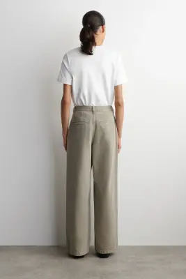 PANTALON LARGE EN DENIM - GRIS — photo 3