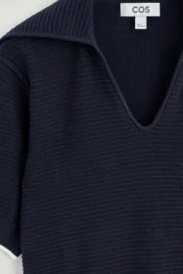 TOP EN MAILLE À COL MARIN - BLEU MARINE — photo 5