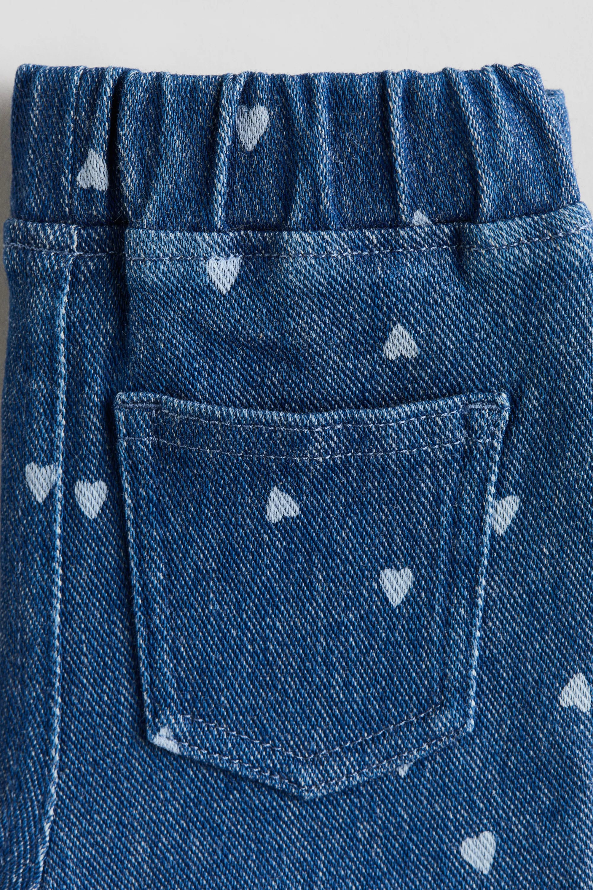 Legging évasé en jersey - Bleu denim/cœurs