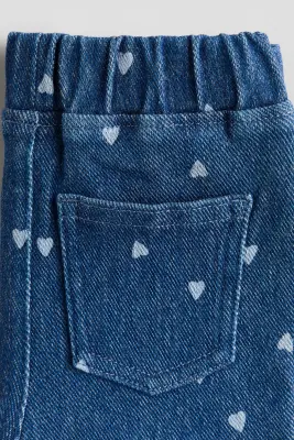 Legging évasé en jersey - Bleu denim/cœurs — photo 1