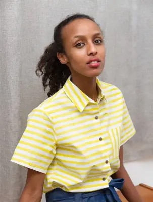Chemise Penelope yellow stripes – Mamamushi Studio — photo 3