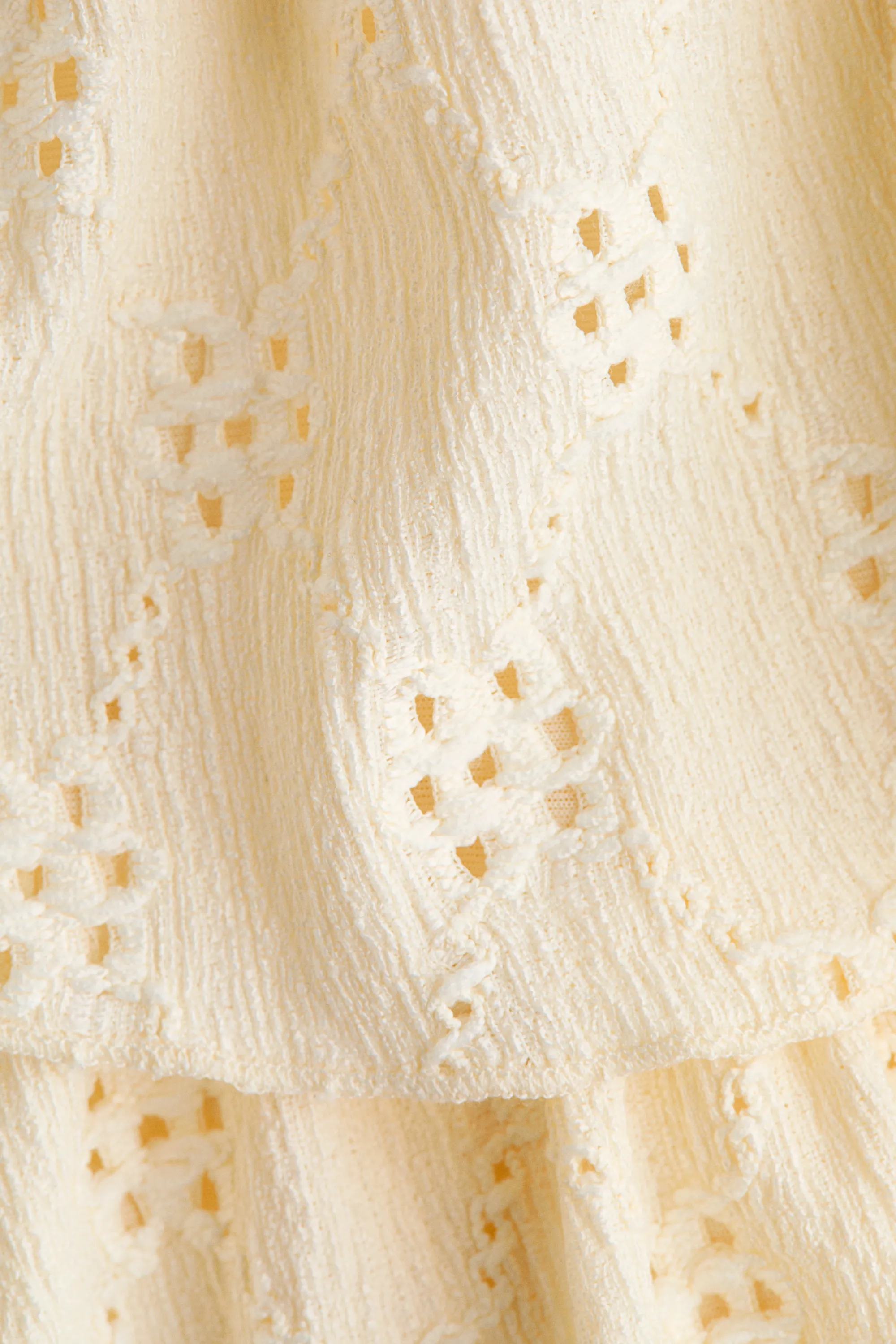 Minijupe avec broderie anglaise - Crème