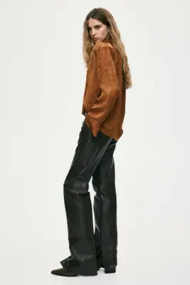 Blouse à épaulettes - Brun rouille — photo 4