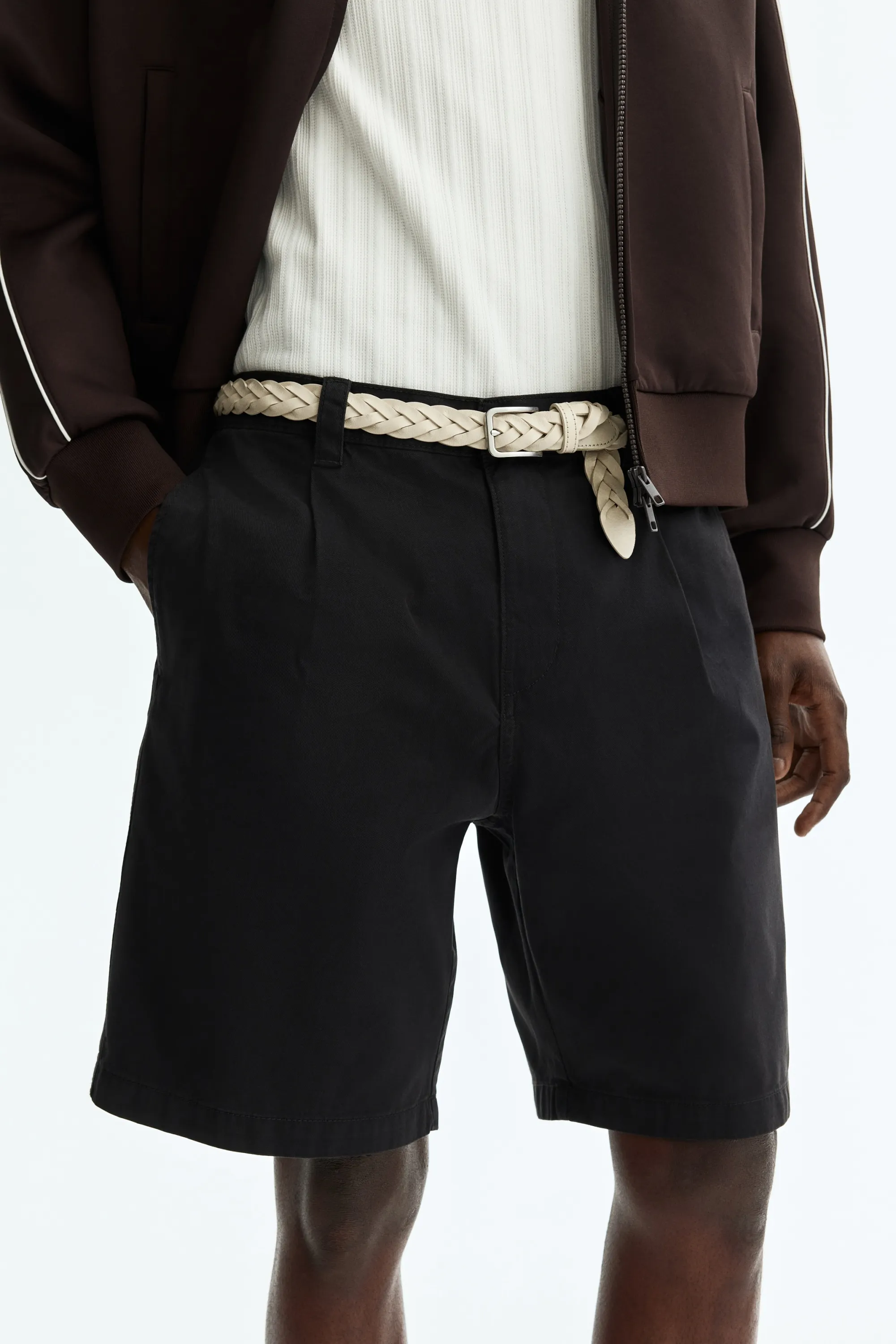 Short chino Relaxed Fit en coton - Noir