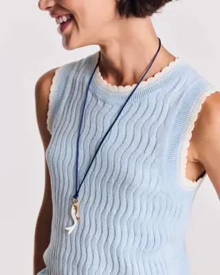 Top Kahny bleu ciel et blanc — photo 3
