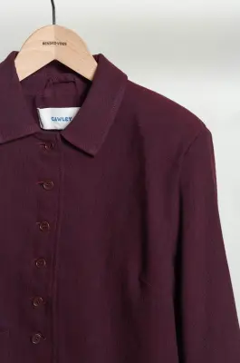 CAWLEY – COTTON/WOOL BLEND TWILL LILLIE JACKET – DARK ORCHID — photo 5
