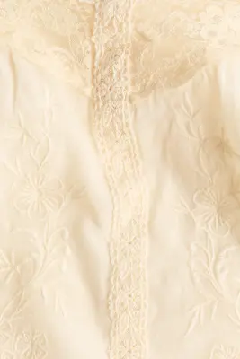 Top brodé en viscose mélangée - Beige clair — photo 3