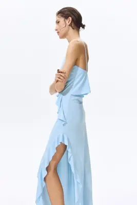 Robe volantée en jersey - Bleu clair — photo 4