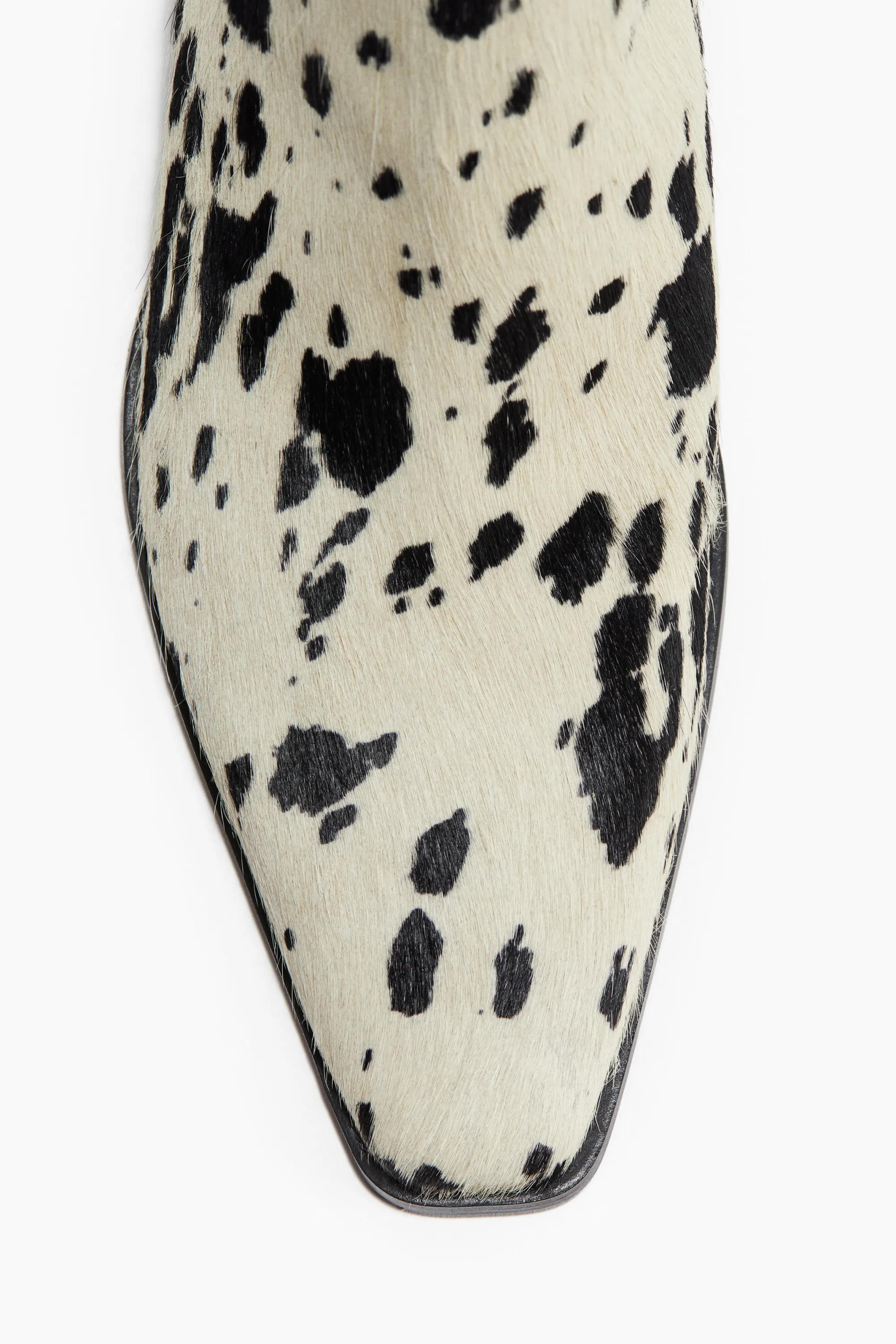 Bottines en cuir - Crème/imprimé peau de vache