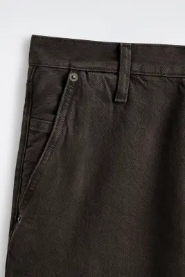 PANTALON OVERSIZE LARGE EN DENIM - BRUN FONCÉ — photo 5