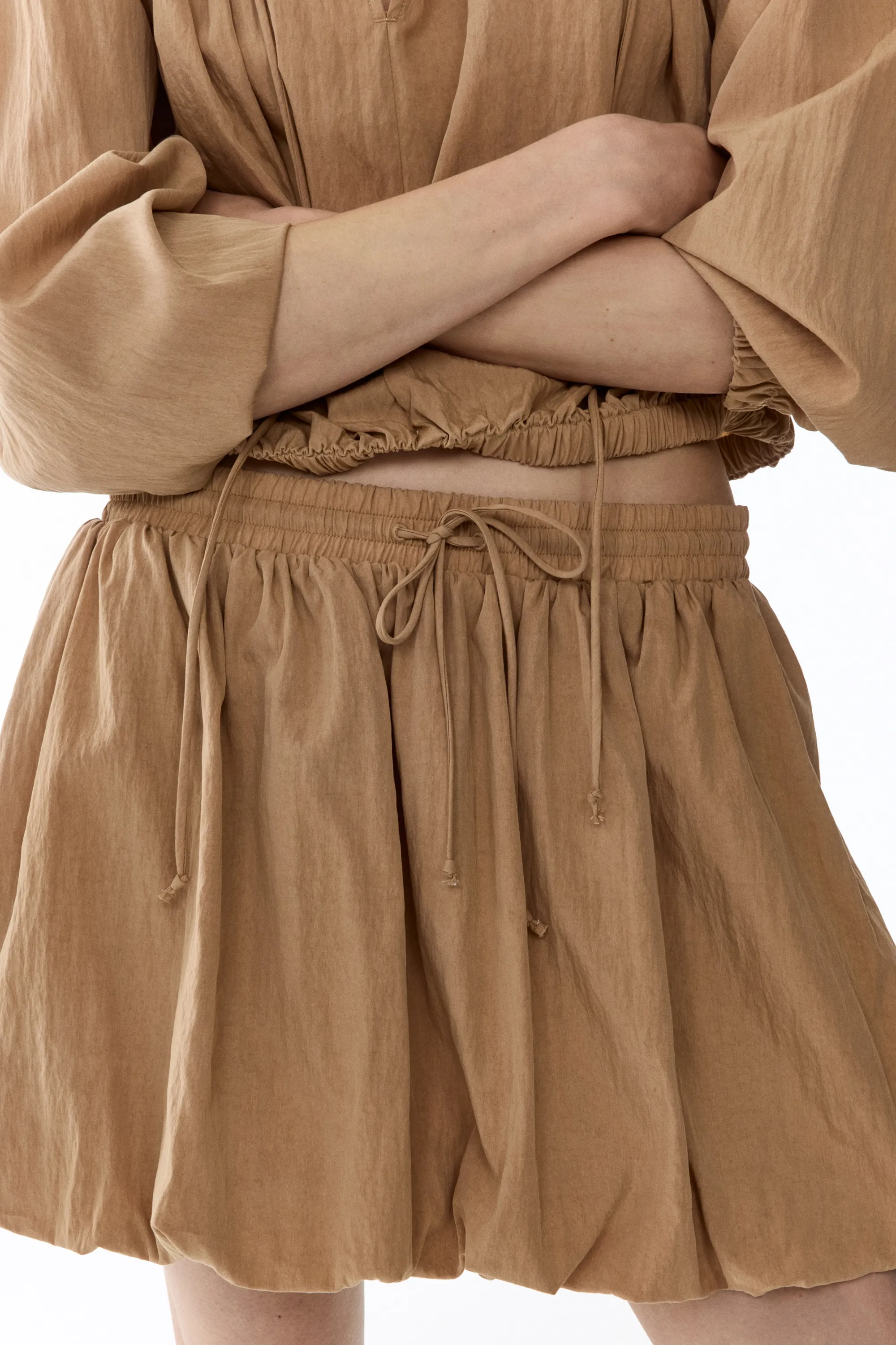 Bubble-hem skirt - Beige