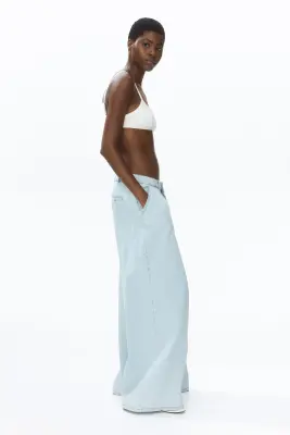 Super Wide Regular Waist Jeans - Bleu denim clair — photo 3