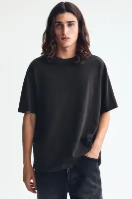 T-shirt Relaxed Fit en coton - Noir — photo 2