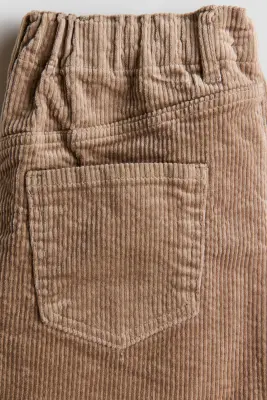 Jupe en velours côtelé - Beige foncé — photo 4