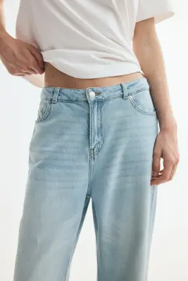 Baggy Regular Waist Jeans - Bleu denim clair — photo 2