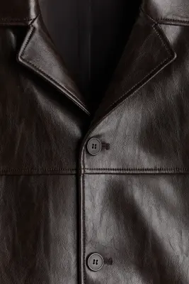 Veste en tissu enduit - Marron foncé — photo 4