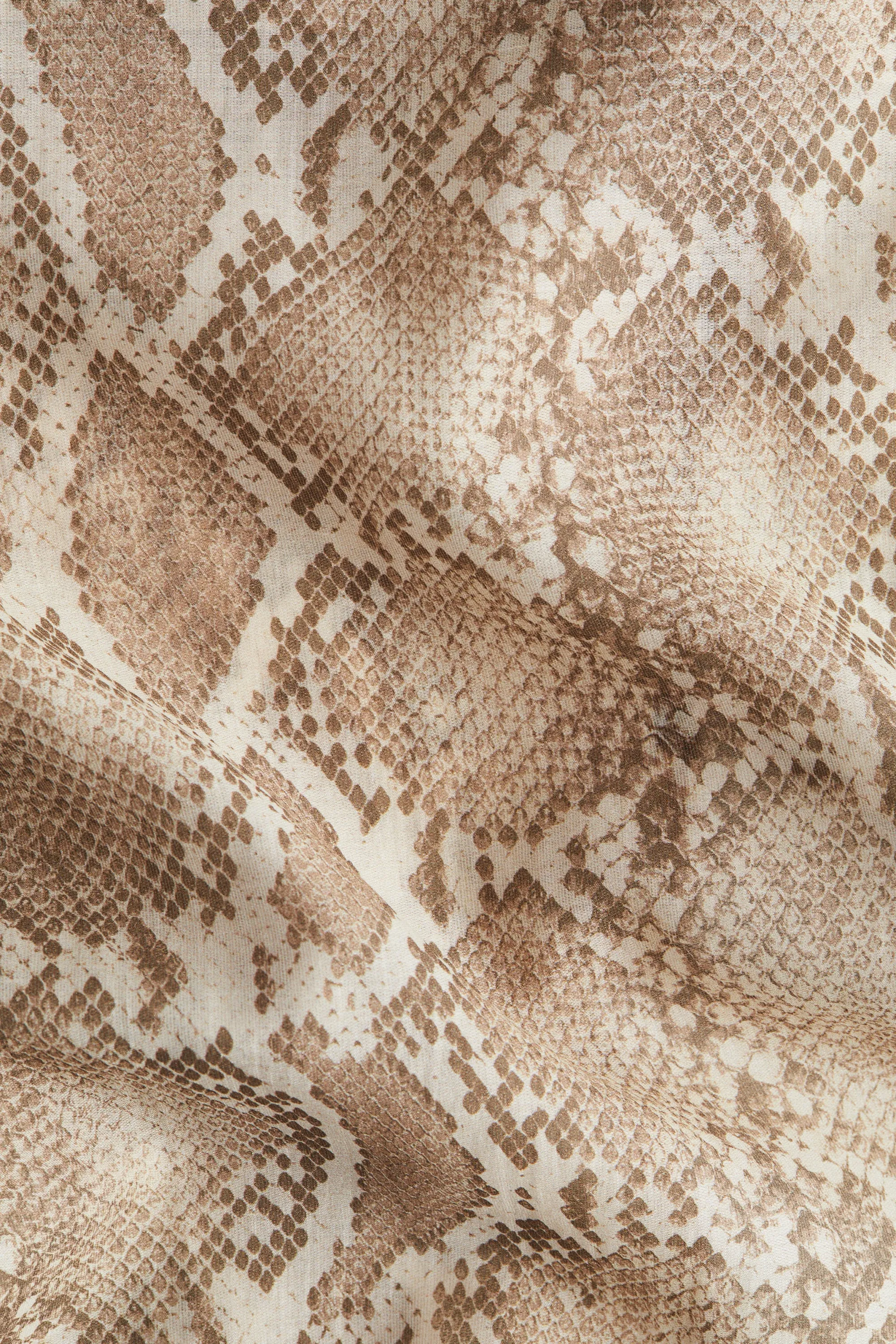 Jupe crayon en lyocell mélangé - Beige/motif peau de serpent
