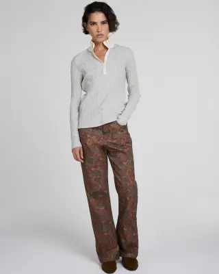 Top Capucine gris et écru — photo 3
