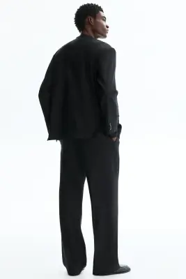 Pantalon chic Relaxed Fit en lin mélangé - Noir — photo 3