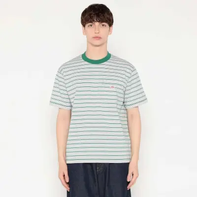 Le Tshirt Danton à poche poitrine - Vert x Gris