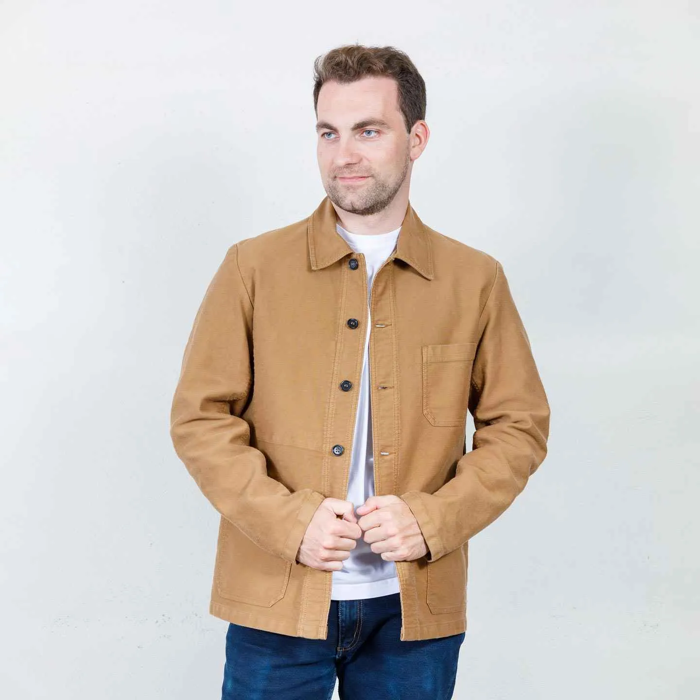 Veste Workwear en Moleskine en Coton Bio 4M/5 - Sand
