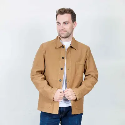 Veste Workwear en Moleskine en Coton Bio 4M/5 - Sand — photo 1