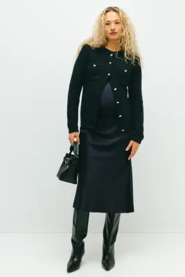 MAMA Gilet en maille texturée - Bleu marine — photo 1