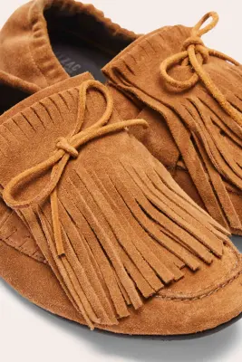 Mocassins Alix franges croûte de cuir noisette — photo 5