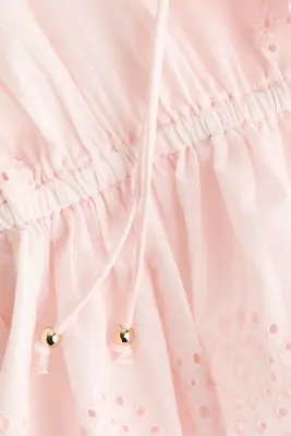 Blouse en coton avec broderie anglaise - Rose poudré — photo 4