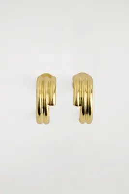 PETITES CRÉOLES EFFET SUPERPOSÉ - DORÉ — photo 2