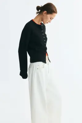 Gilet en maille fine - Noir — photo 2