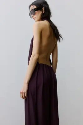 Robe longue avec dos nu - Violet foncé — photo 2