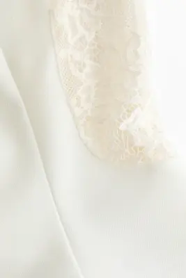 Top à bretelles fines avec dentelle - Crème — photo 3