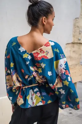 Top Kimono fleuri — photo 4