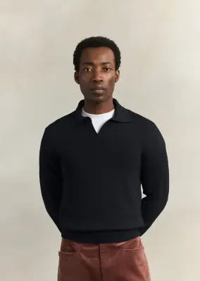 Knitted long sleeve polo — photo 2