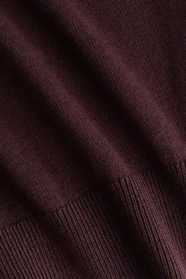 Top asymétrique en maille fine - Marron foncé — photo 3