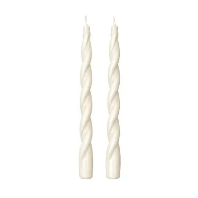 Set 2 Bougies Blanches Torsadées — photo 2
