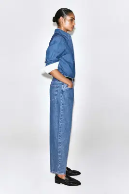 CHEMISE LONGUE EN DENIM - BLEU — photo 5