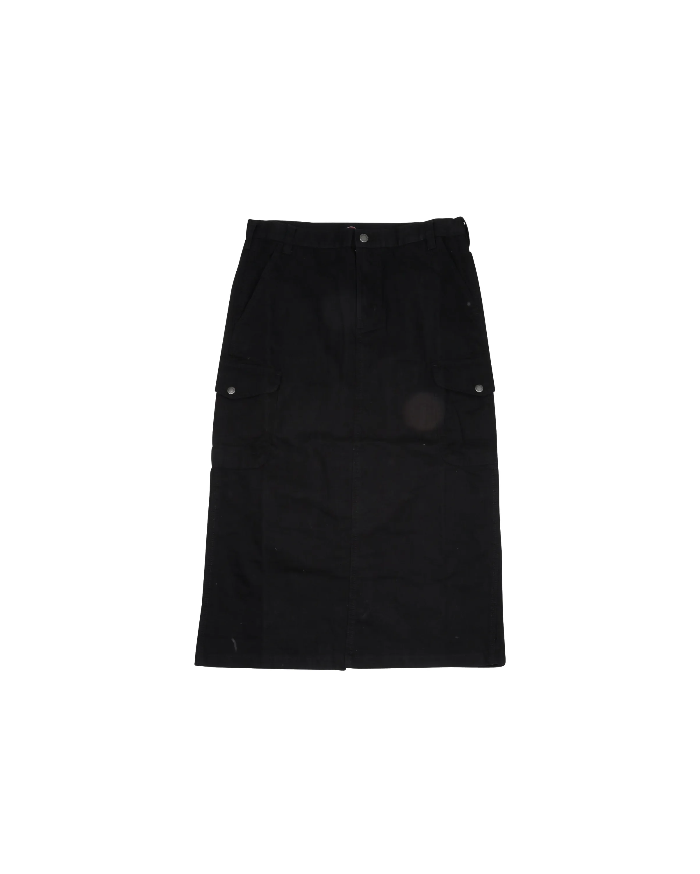 W Duck Canvas Cargo Skirt Black