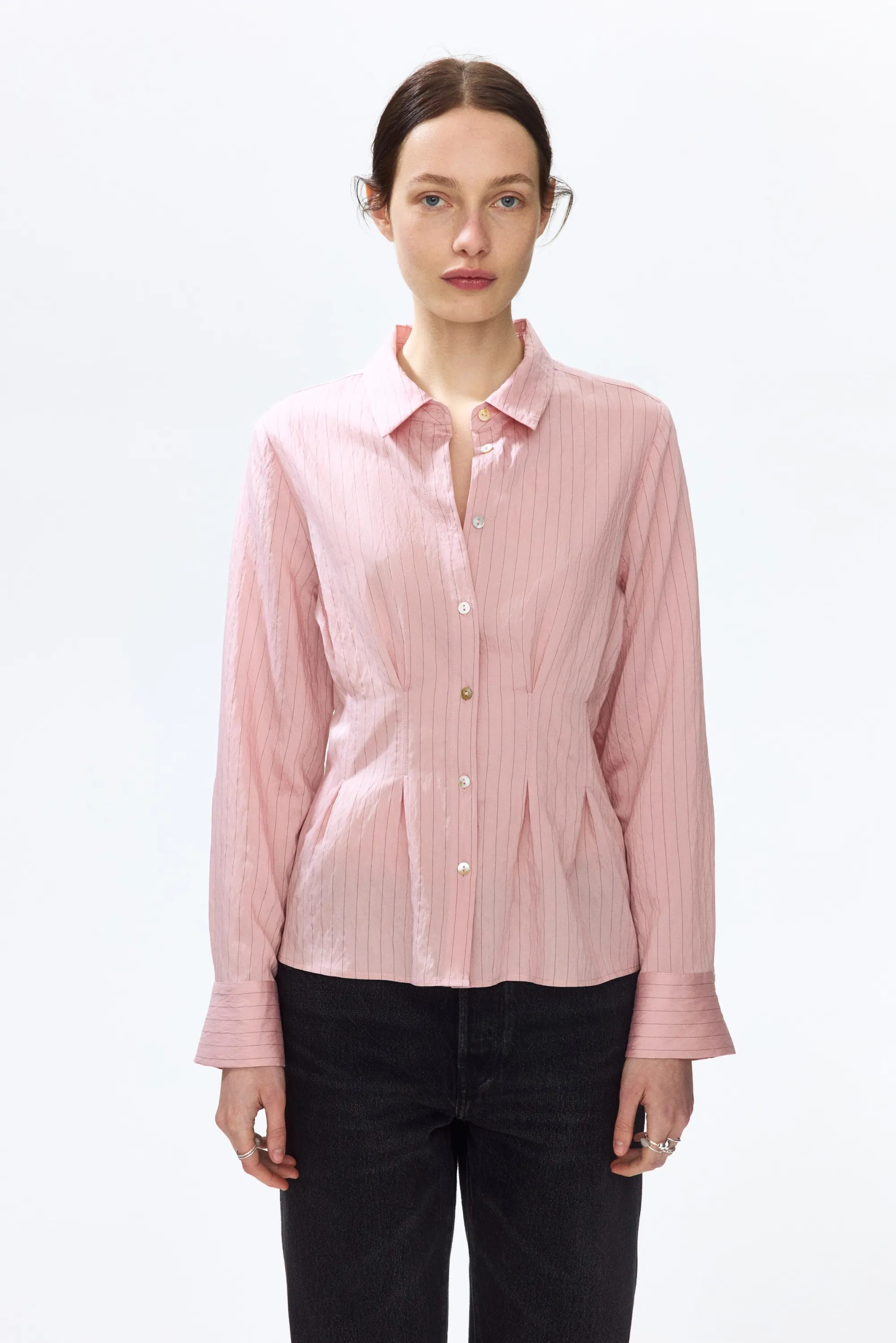 Chemise cintrée - Rose ancien/rayé